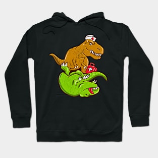 T Rex Performing CPR EMT Nurse Doctor Dinosaur Lover Hoodie